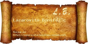 Lazarovits Bonifác névjegykártya